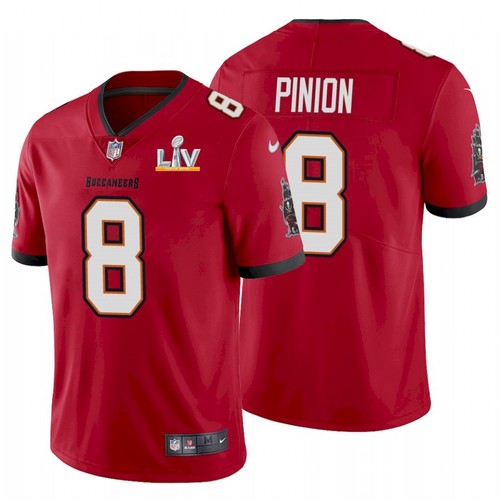 Men's Tampa Bay Buccaneers #8 Bradley Pinion Red NFL 2021 Super Bowl LV Limited Stitched Jersey Men's Tampa Bay Buccaneers #8 Bradley Pinion Red NFL 2021 Super Bowl LV Limited Stitched Jersey